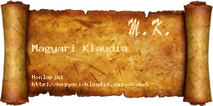 Magyari Klaudia névjegykártya